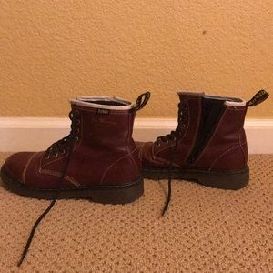kids maroon Dr. Martens